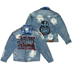 Alchemist Oversized “shit happens” himumimdead denim jacket